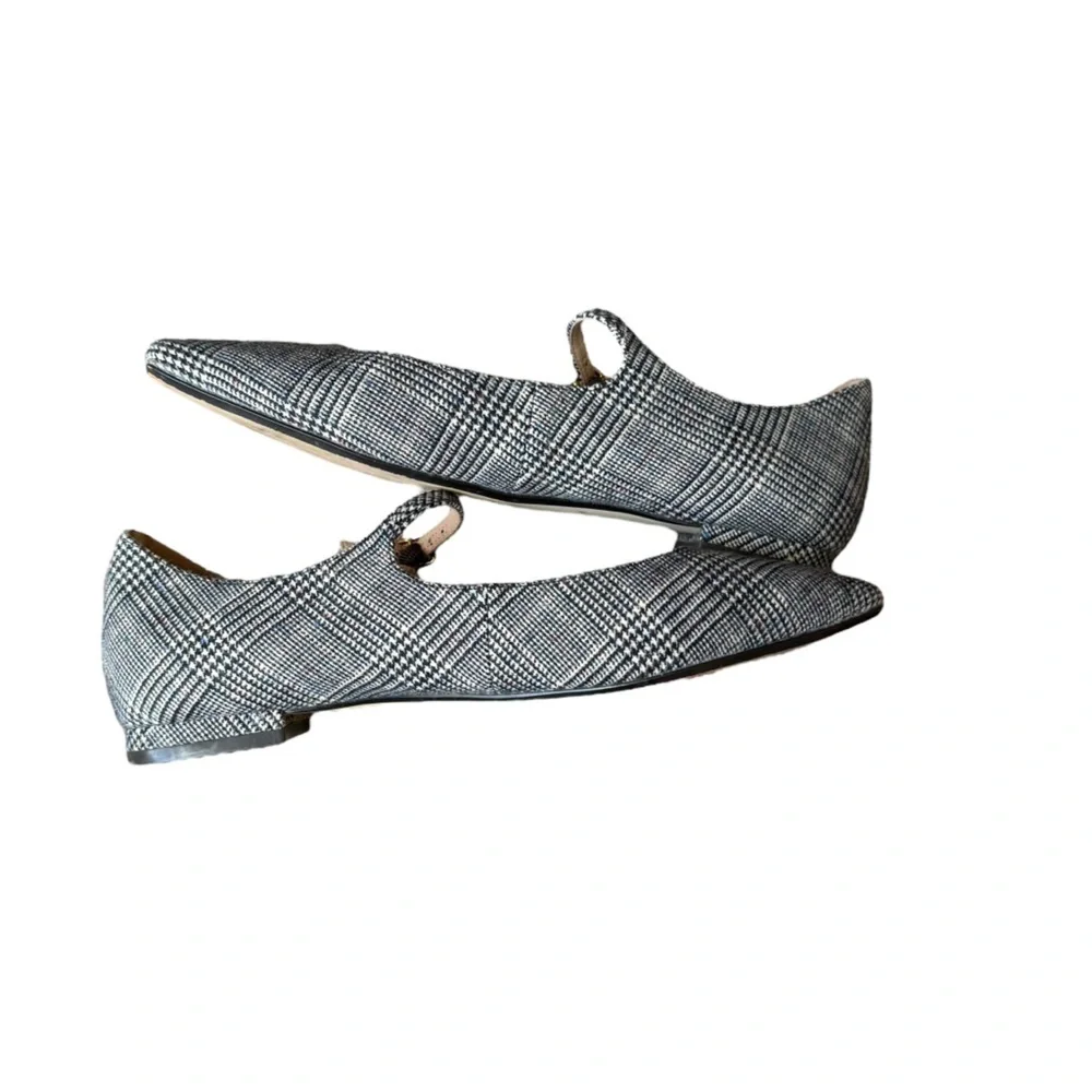 Cole Haan - Bridge Mary Jane Ballet Flats Gray Plaid Sz 8